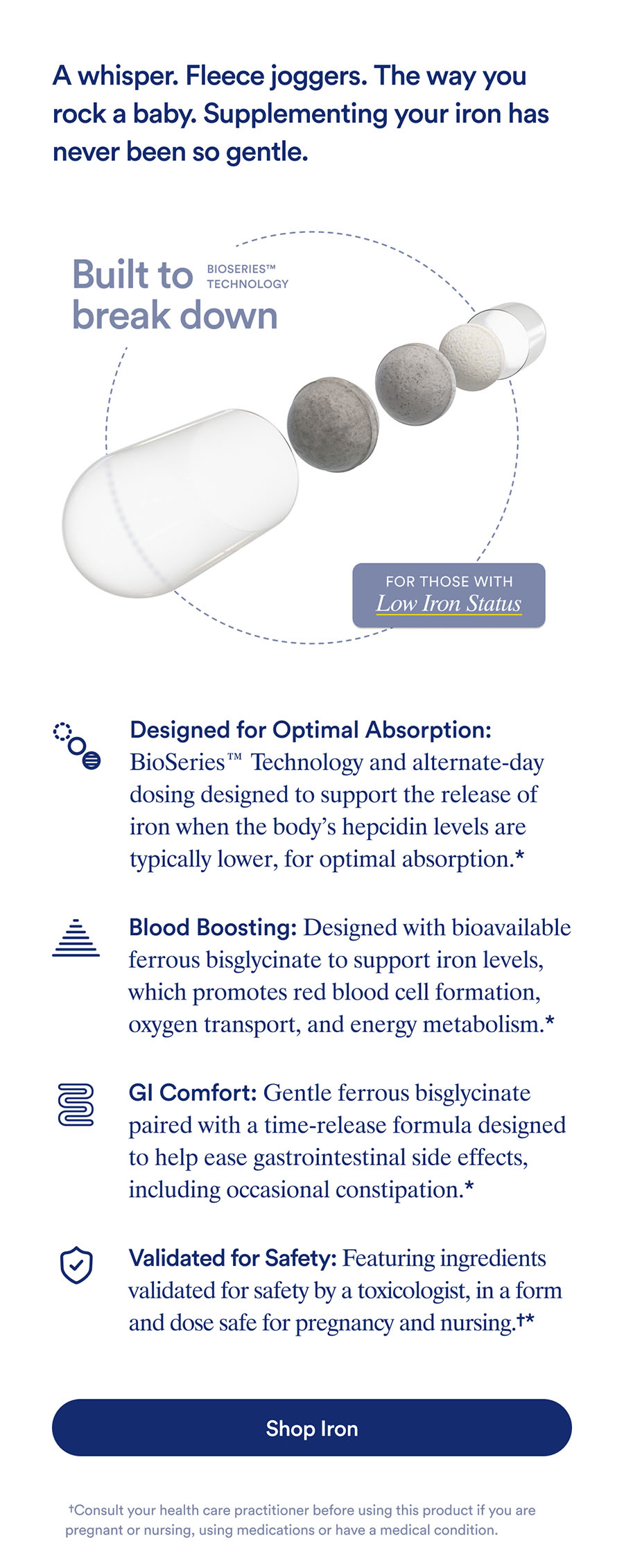 Supplementing your iron has never been so gentle